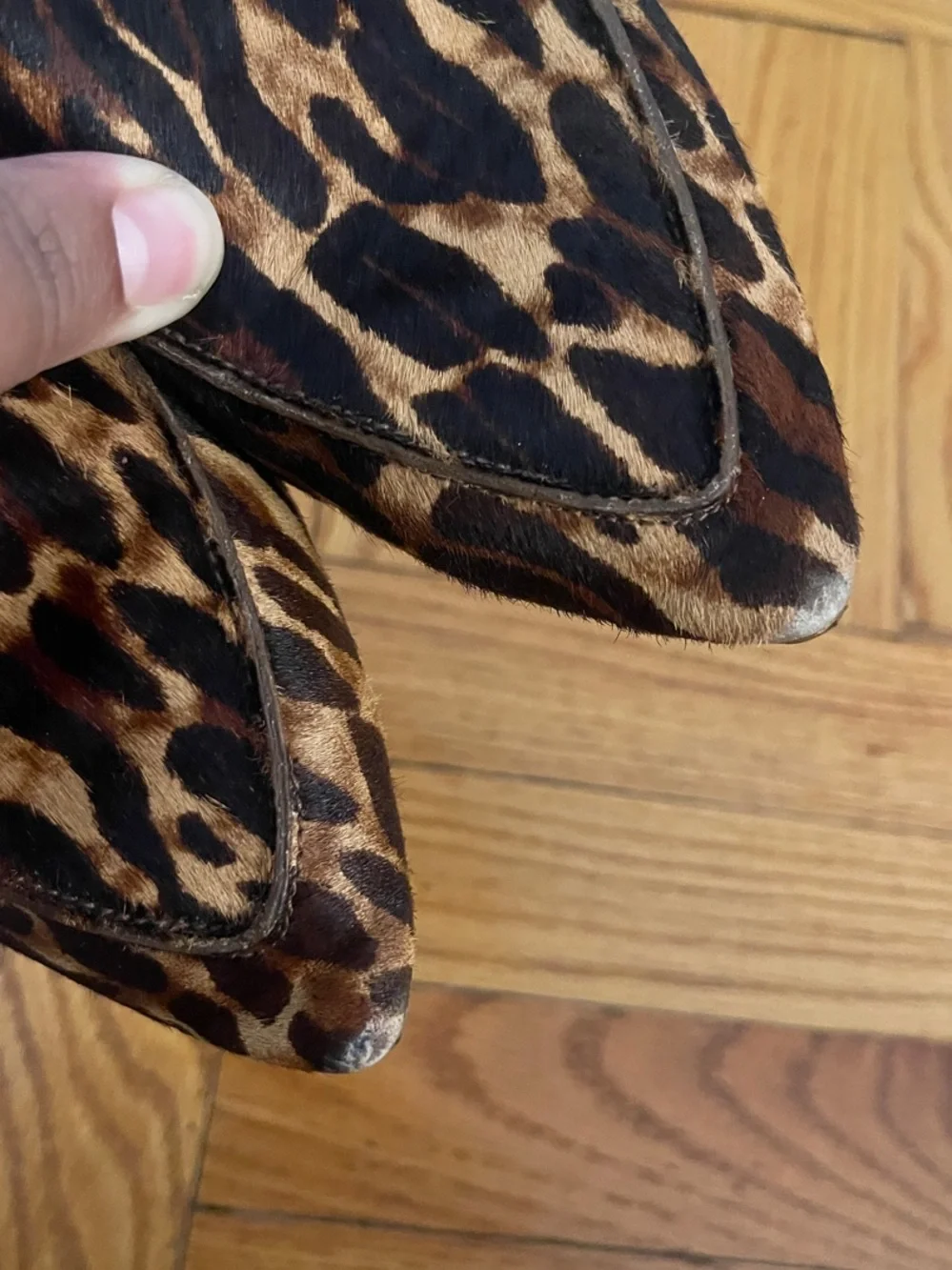 Madewell Leopard Print Pointed Toe Flats in Brown and Black